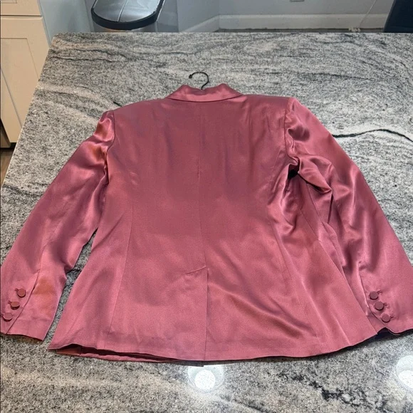 cinq a sept Satin Blazer in Rosewood - Picture 2 of 9